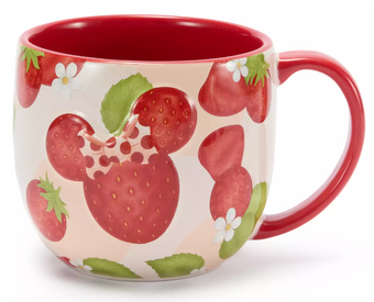 Disney Parks Minnie Mouse Icon Strawberry Coffee Mug Fruit Stand New With Tag