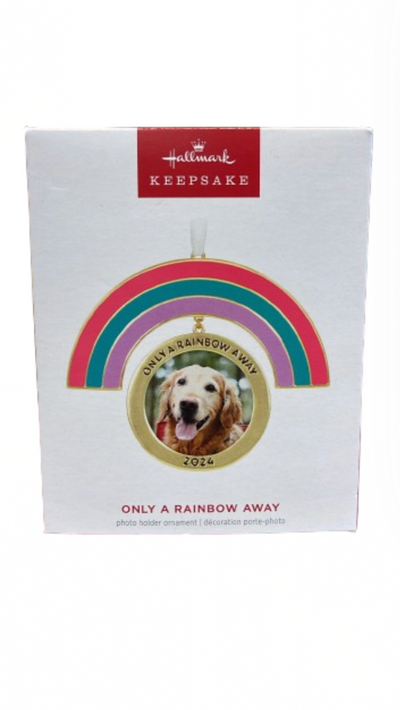 Hallmark 2024 Keepsake Only a Rainbow Away Metal Photo Frame Christmas Ornament