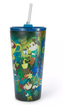 Disney Parks Mickey Mouse Stainless Steel Tumbler with Straw New With Tag