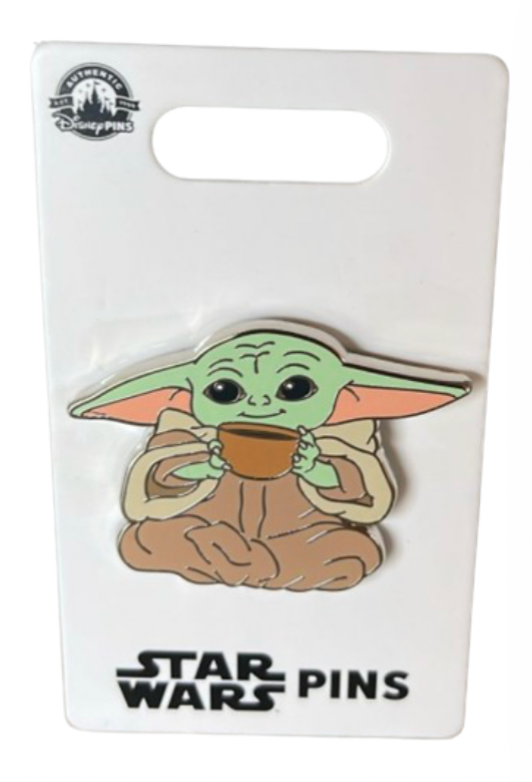 Disney Parks Star Wars Grogu Sipping Soup Pin New with Card