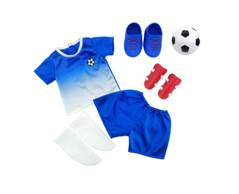 My Life As Blue/White Soccer Fashion 7-Piece Set for 18-Inch Dolls New With Box