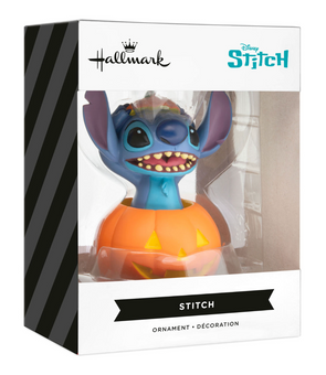 Hallmark Halloween Disney Stitch in Jack-o'-Lantern Christmas Ornament New Box