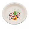 Disney Classics Christmas Snowflakes Mickey and Friends Ceramic Pie Dish New