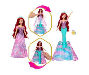 Disney Princess Ariel Human to Mermaid Transforming Fashion Doll New w Tag