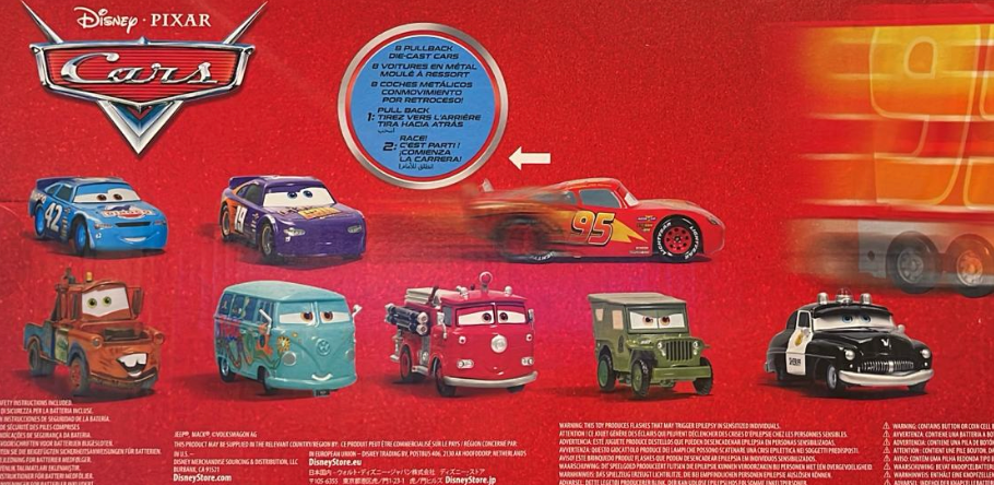 Disney Parks Pixar Cars Mack Die Cast Carrier Hauler Gift Set of 8 New With Box