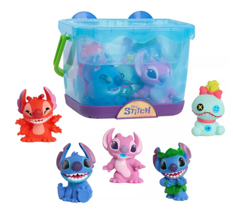 Disney Stitch Bath Caddy Set, 5-Piece Bath Toy Bucket New With Tag