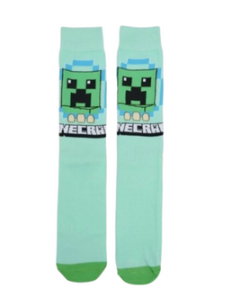 Minecraft Egg Hunt! a Pair of Crew Socks Size 9-11 Unisex with Pouch New