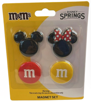 M&M's World Disney Mickey / Minnie Magnet Set Red/Yellow New with Tag