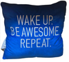 M&M's World Blue Character Wake Up, Be Awesome, Repeat. Pillow Plush New Tag