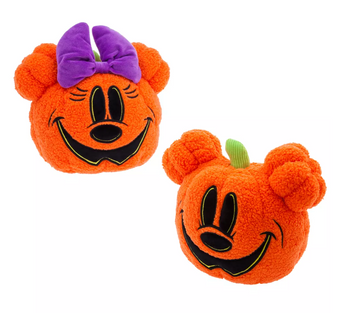 Disney Parks Halloween 2024 Mickey Minnie Jack-o'-Lantern Throw Pillow Set New