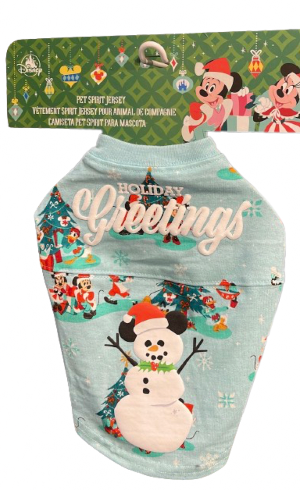 Disney Parks Holiday Greetings Mickey Snowman Spirit Jersey Pets Size S New