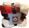 Disney Parks Epcot Canada Mickey Icon Maple Leaf Throw Plaid Manta Blanket New