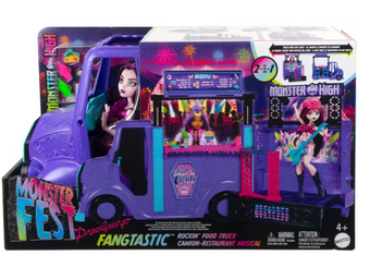 Monster High 10.2" Draculaura Doll and Fangtastic Rockin Food Truck Playset New