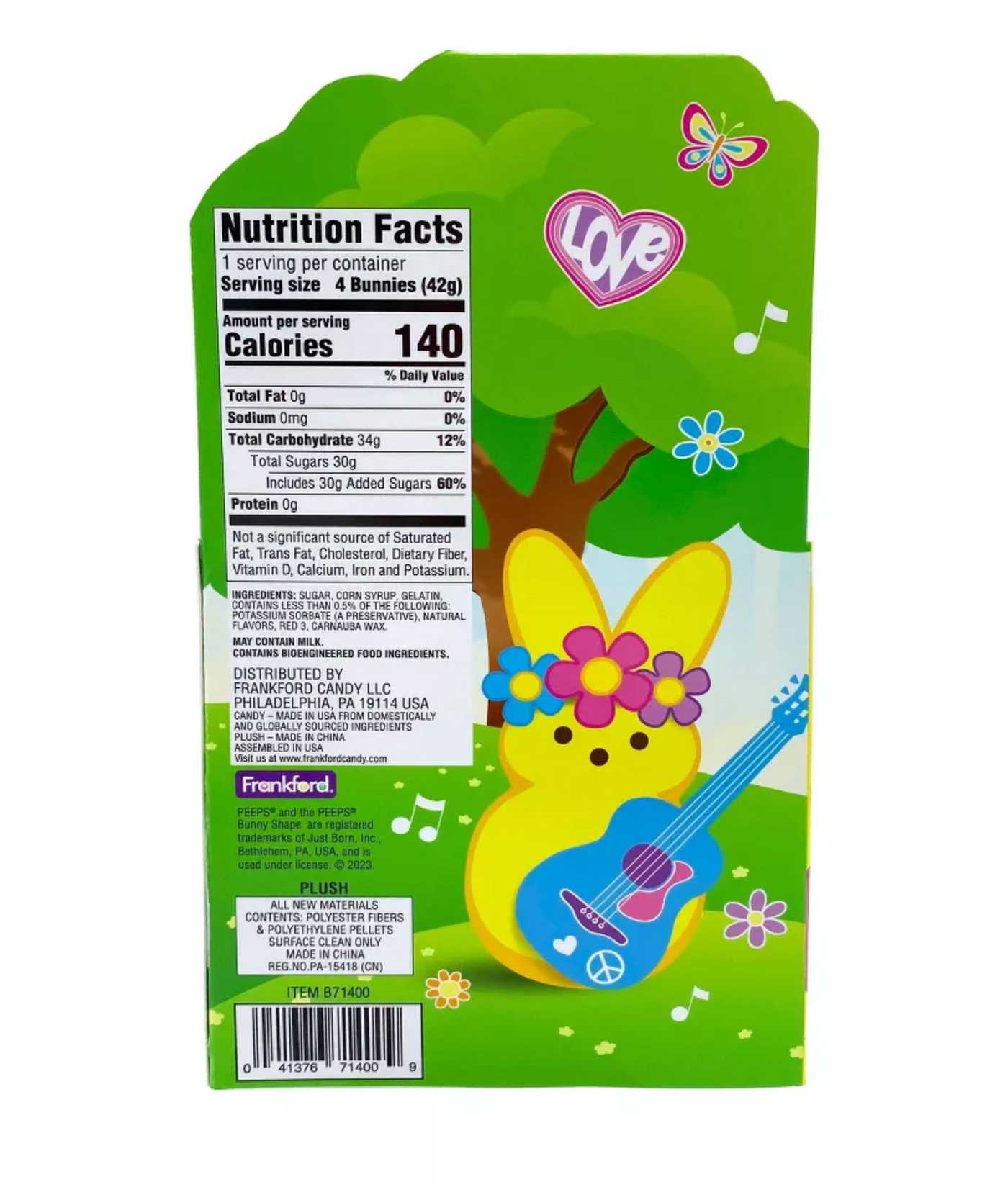 Peeps Peep Easter Plush Flower Power Bunny Gift Set Marshmallow 1.5oz/4ct New