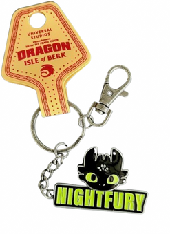 Universal Studios How To Train Your Dragon Toothless Nightfury Face Keychain New