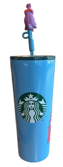 Disney Parks WDW Starbucks Epcot Stainless Steel Tumbler w Straw New With Tag