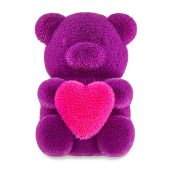 Valentine's Day 4in Small Flocked Purple Bear Decor Figure by Way To Celebrate New