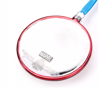 Disney Parks Marvel Captain America Shield Glass Christmas Ornament New with Tag