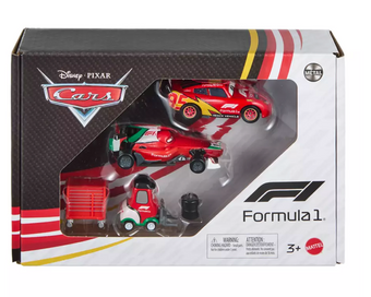 Disney and Pixar Cars with Formula 1 Die Cast Set by Mattel Lightning McQueen