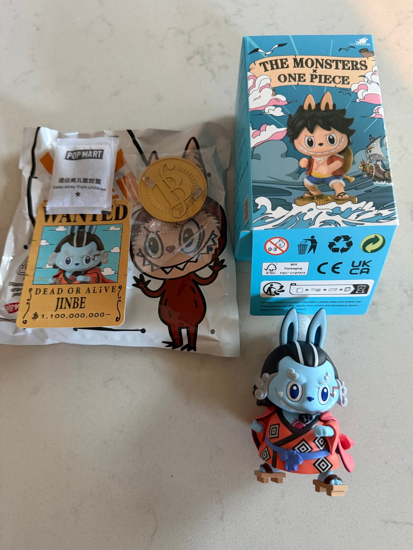 Pop Mart Labubu The Monsters x One Piece Jinbe Figure USA SELLER New with Box