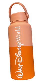 Disney Parks Walt Disney World Logo Mania Orange Bottle Water New With Tag