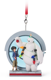 Disney Parks Hiro Wrapping Light Baymax Sketchbook Christmas Ornament Big Hero 6