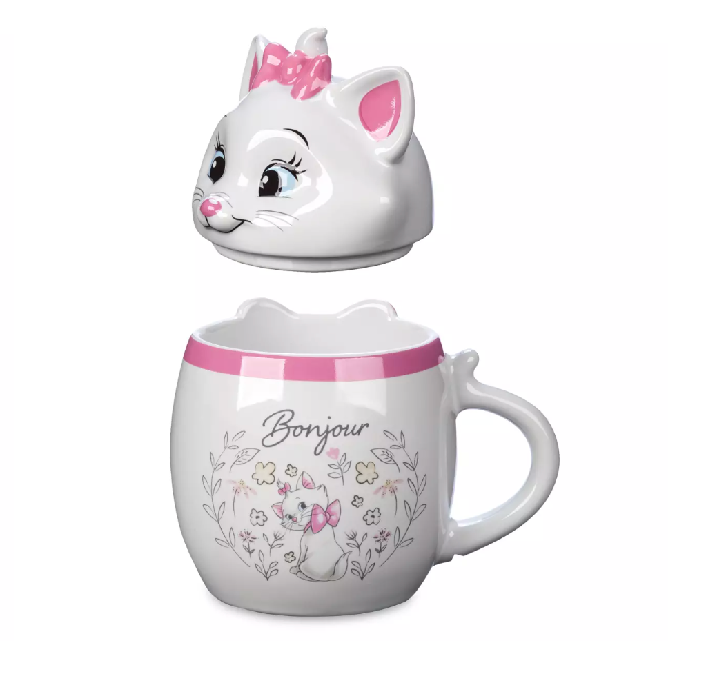 Disney Parks The Aristocats Marie Mug with Sculpted Lid Ceramic Coffee Mug New