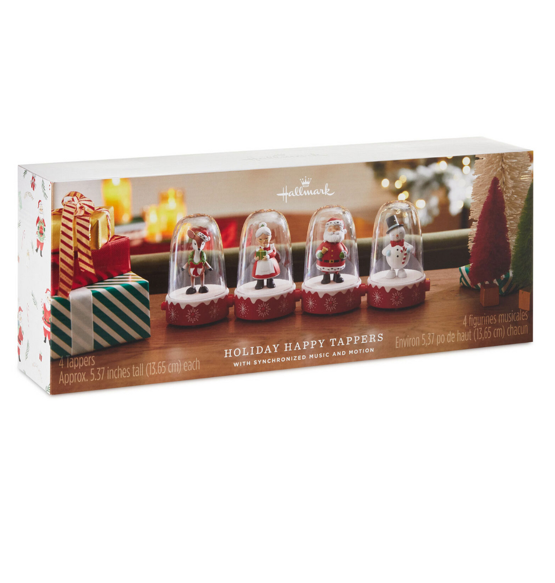 Hallmark Holiday Happy Tappers Musical Figurines With Motion Set
