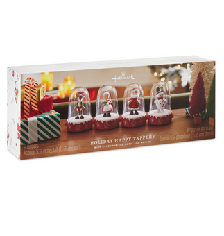 Hallmark Holiday Happy Tappers Musical Figurines With Motion Set of 4 New w Box