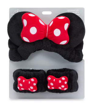 Disney Minnie Mouse Plush Ears Headband and Wristband Set for Kids New