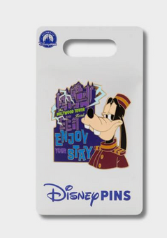 Disney Parks Enjoy Your Stay Goofy Hollywood Tower Hotel bellhop Pin New w Card