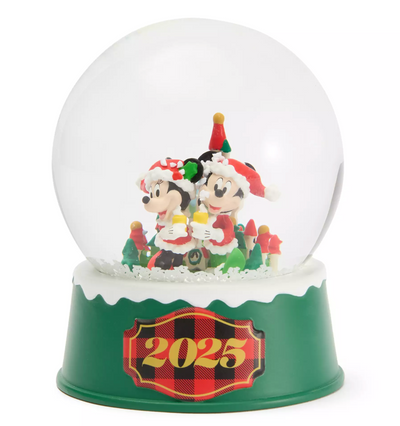 Disney Parks Santa Mickey Mouse Minnie Fantasyland Castle Holiday Snowglobe 2025