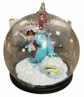 Disney Parks Monsters Inc Glass Globe Sketchbook Christmas Ornament New With Tag