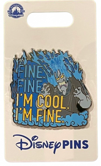 Disney Parks Hades Hercules Fine Fine Im Cool I'm Fine Pin New With Card