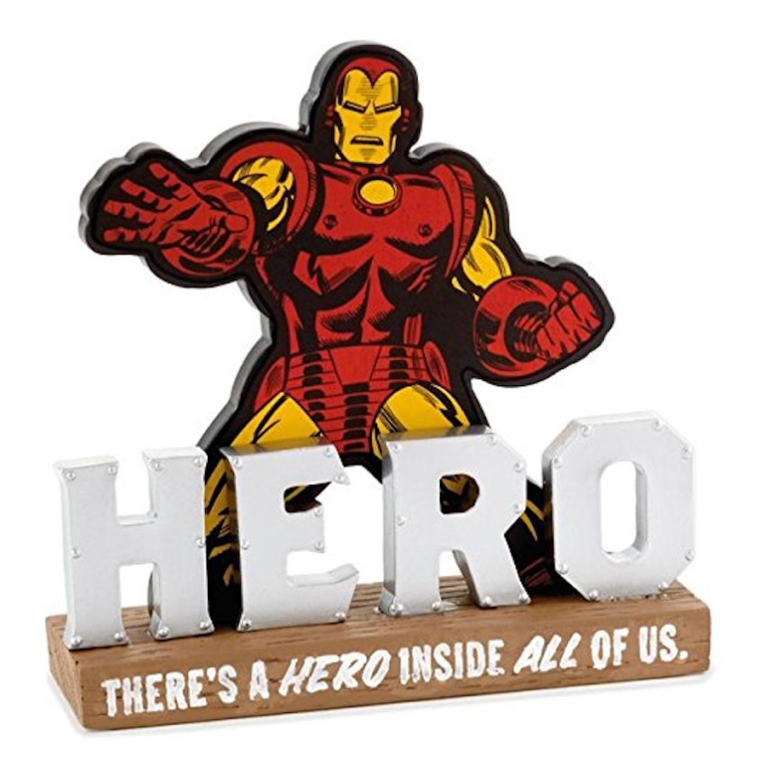 Hallmark Iron Man There's a Hero Inside All of Us Quote Resin Sign New