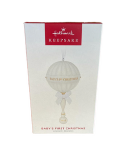 Hallmark 2023 Keepsake Baby's First Christmas Rattle Porcelain Ornament New Box