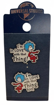 Universal Studios Cat in Hat Dr Seuss I'm in LOVE with that Thing! Pin Set New