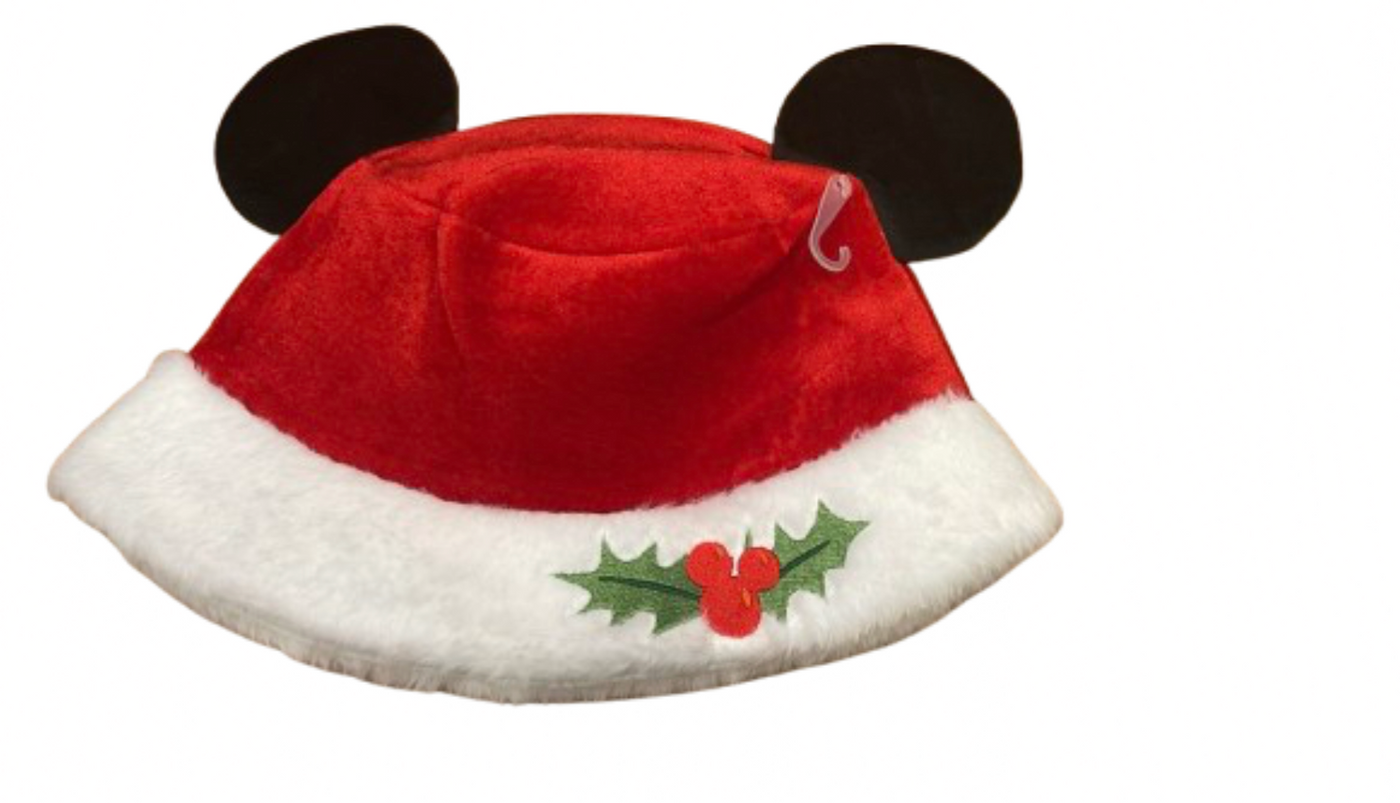Disney Parks Mickey Ears Santa Bucket Christmas Holiday Hat New with Tag