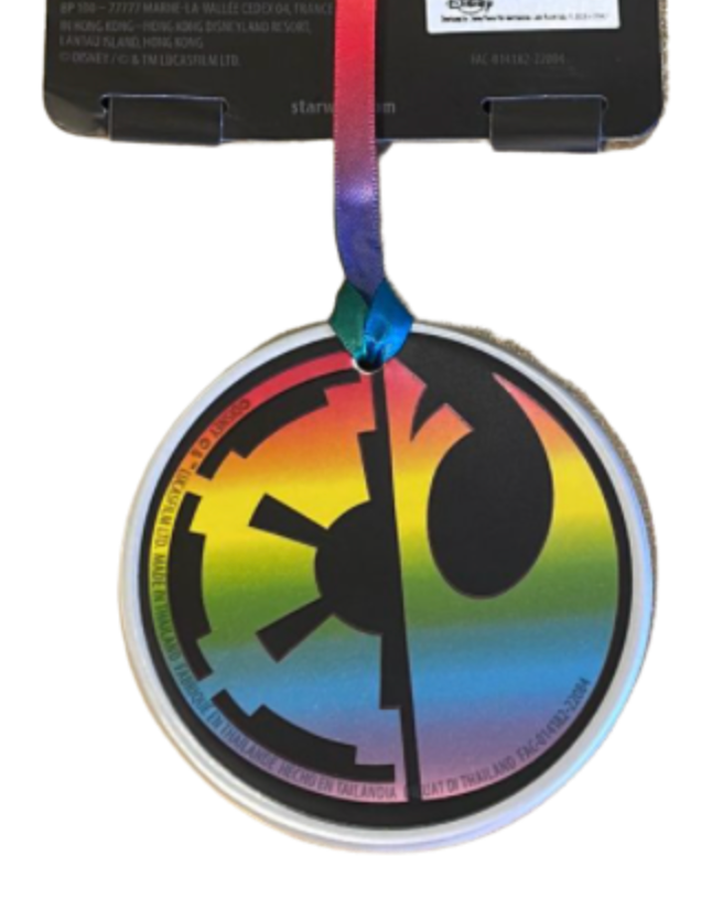 Disney Parks Star Wars Pride Collection Disc Christmas Ornament New with Tag