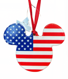 Disney Parks Epcot World American USA Mickey Icon Disc Ornament New With Tag