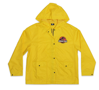 Universal Studios Jurassic Park Logo Rain Jacket Yellow Coat L New With Tag