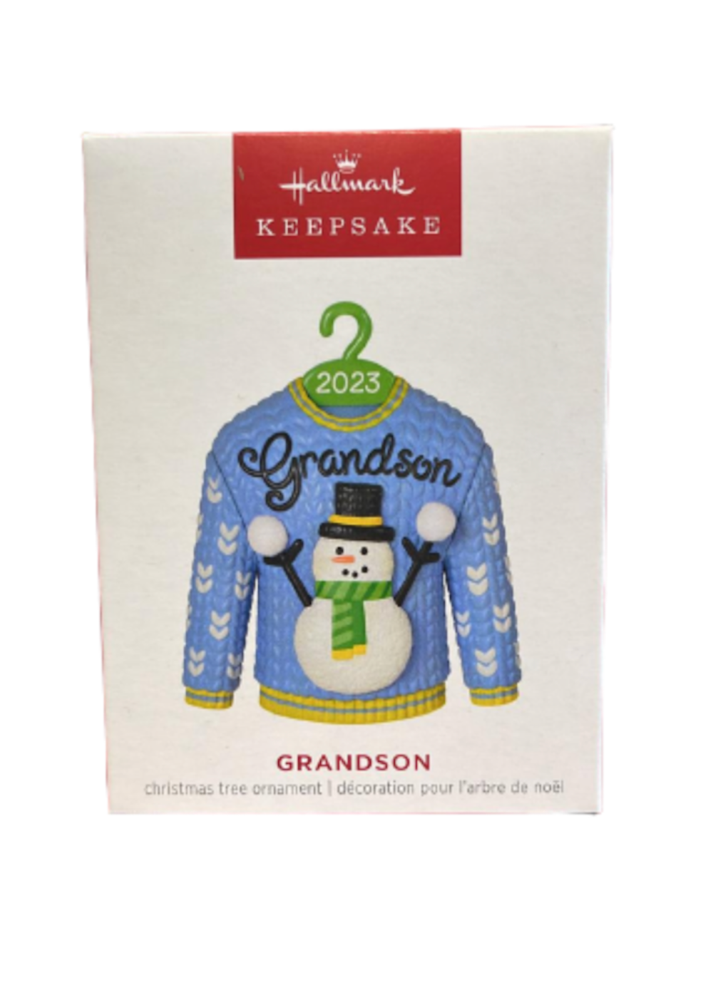 Hallmark 2023 Keepsake Grandson Christmas Sweater Ornament New with Box