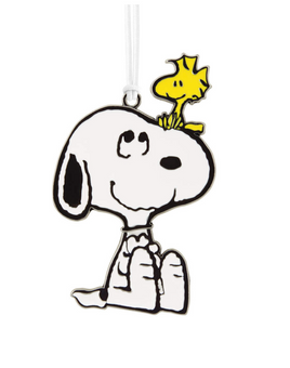 Hallmark Peanuts Snoopy and Woodstock Moving Metal Ornament New with Card