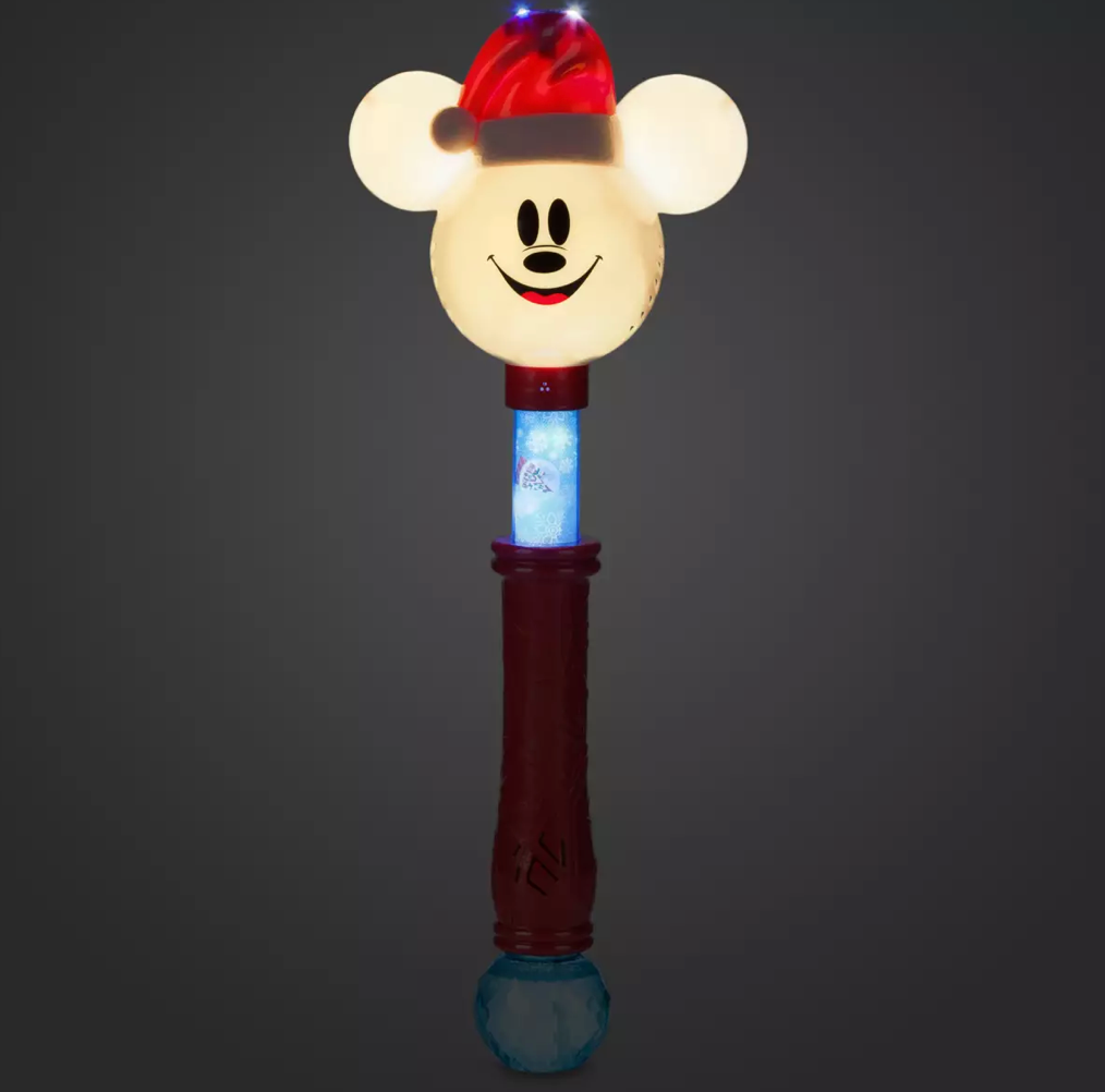 Disney Parks Mickey Santa Light and Sound Holiday Snow Wand New with Tag