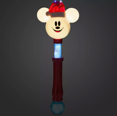 Disney Parks Mickey Santa Light and Sound Holiday Snow Wand New with Tag