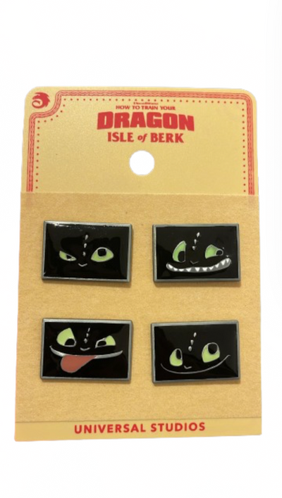 Universal Studios How To Train Your Dragon Toothless Expressions Pin Set New