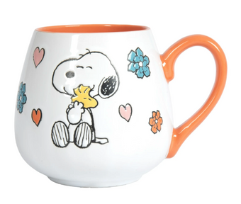 Peanuts Mother Baby Orange 20oz Ceramic Coffee Mug New With Tag
