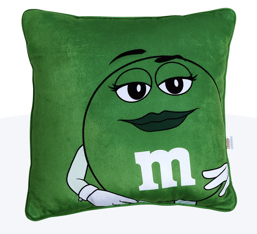 M&M's World Green Character Impress You Quote Pillow Plush New With Tag