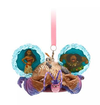 Disney Parks Moana Maui Hei Hei Pua Tamatoa Ear Hat Christmas Ornament New w Tag