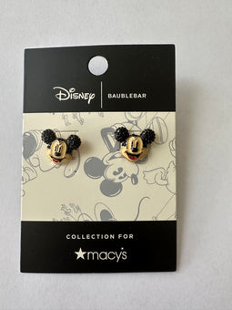 Disney Baublebar for Macy's Mickey Face Stud Earrings New with Card